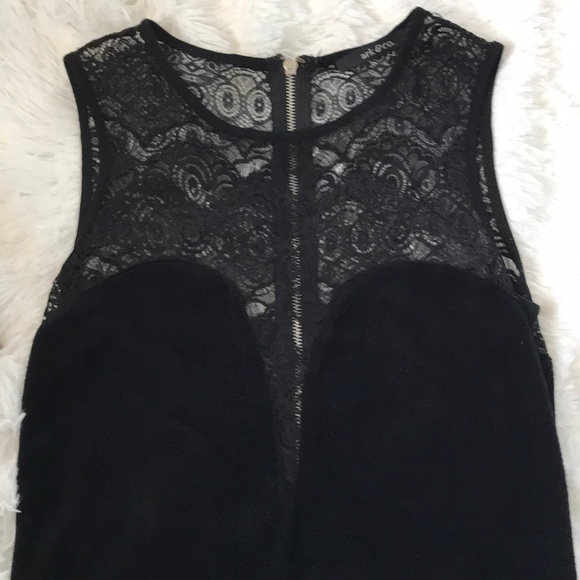 ✨HOST PICK✨ Lulu’s Black Lace and Velour Zip Dress - Picture 3 of 5